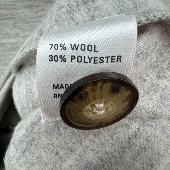 Hi Line Jacket Womens XS Gray Wool Blend Asymmetrical Button Utility Moto Cozy - Picture 12 of 14